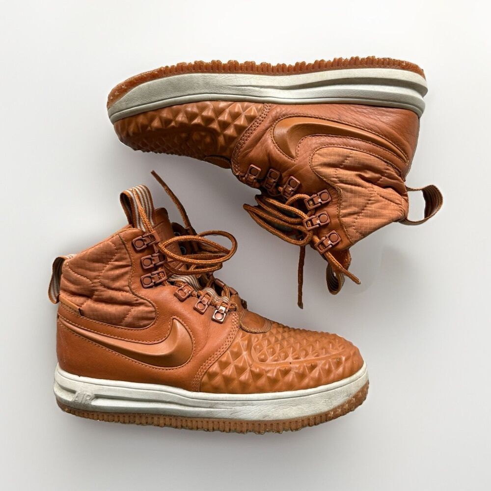 Nike Air Force 1 Duckboot High-Top Lace-Up Brown Leather 486223-200